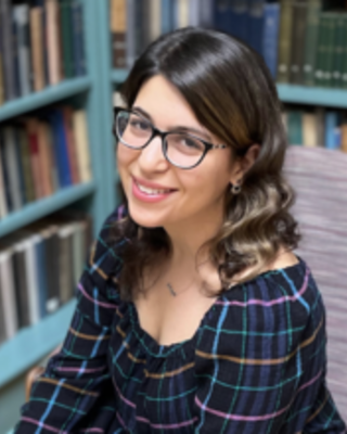 Naomi Goldman in a library