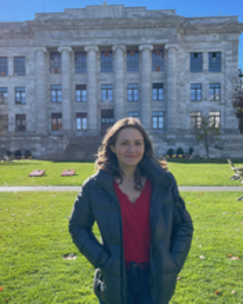 Annie Gleiberman standing on the quad